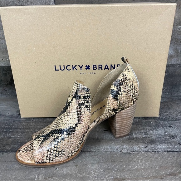 Lucky Brand Shoes - Lucky Brand Junai Heeled Shooties Snake Print 6.5